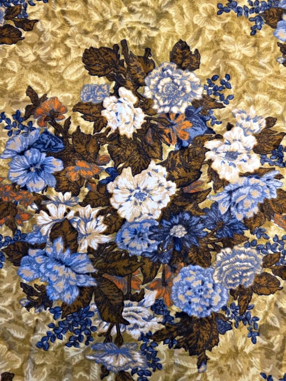 Vintage Wamsutta Kandell Gabrielle Cie Floral Screen Print Nylon Fabric 7.3 Yds